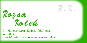 rozsa kolek business card